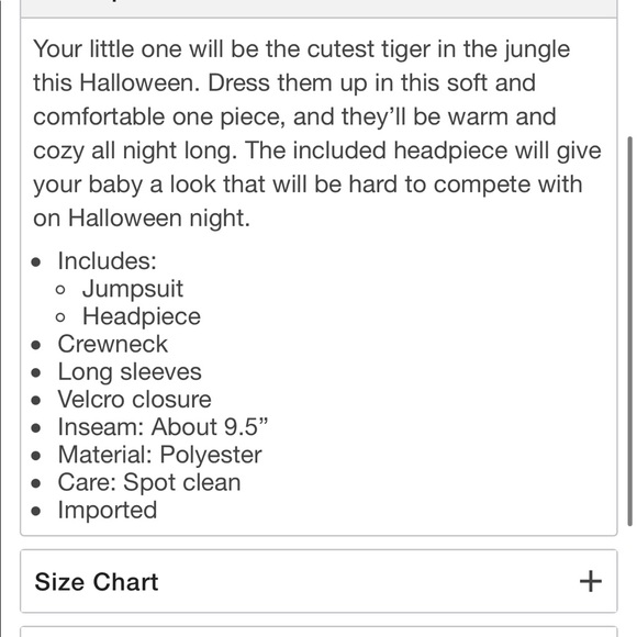 NWT Spirit Baby Tiger Big Cat Halloween Unisex Costume - Picture 3 of 6